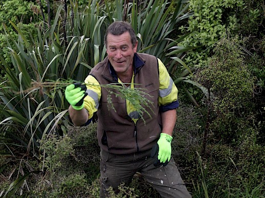 Volunteer Graeme on Quarantine Island